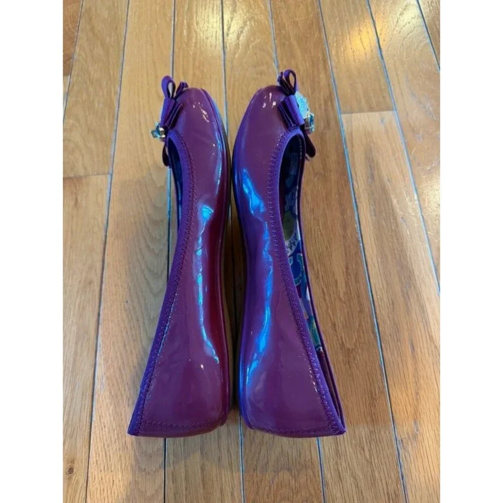 Coach Poppy Caper Violet Patent Leather ballet flats Shoes Sz 8